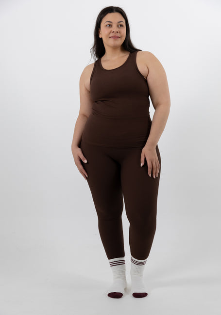 Ribbed Tank - Chocolate / L
