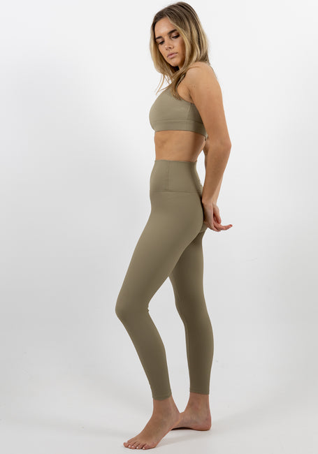 Ribbed Seamless Leggings - Sage / XS